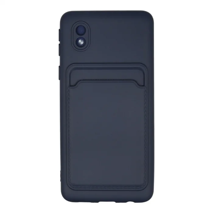 BUĞZ Samsung Galaxy A01 Core Kılıf Kelvin Kartvizitli Silikon - Lacivert