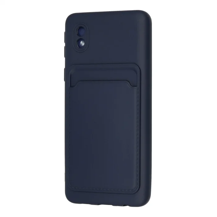 BUĞZ Samsung Galaxy A01 Core Kılıf Kelvin Kartvizitli Silikon - Lacivert