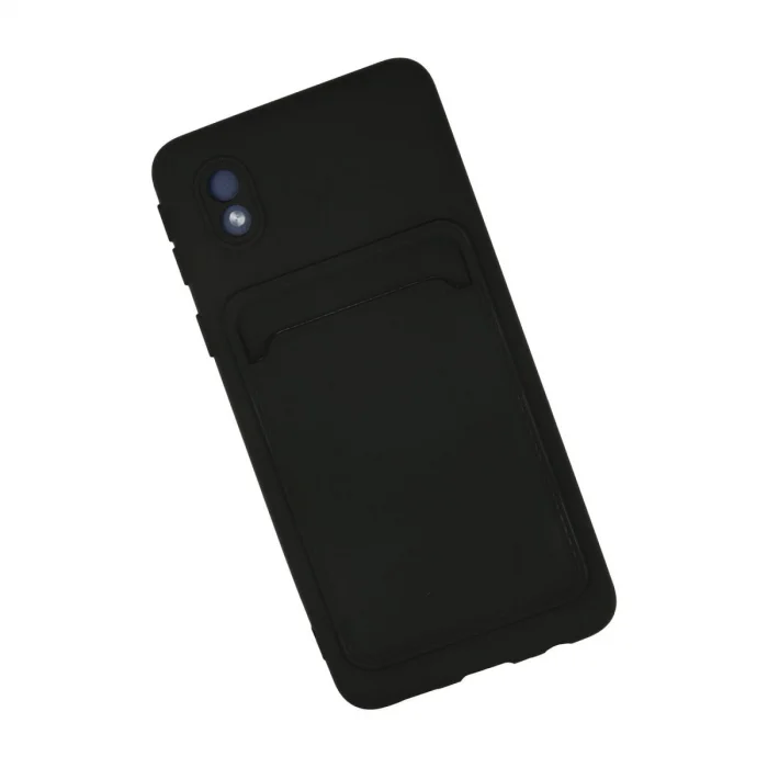 BUĞZ Samsung Galaxy A01 Core Kılıf Kelvin Kartvizitli Silikon - Siyah