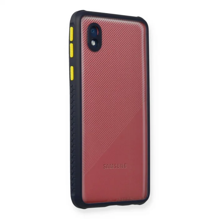 BUĞZ Samsung Galaxy A01 Core Kılıf Miami Şeffaf Silikon - Lacivert