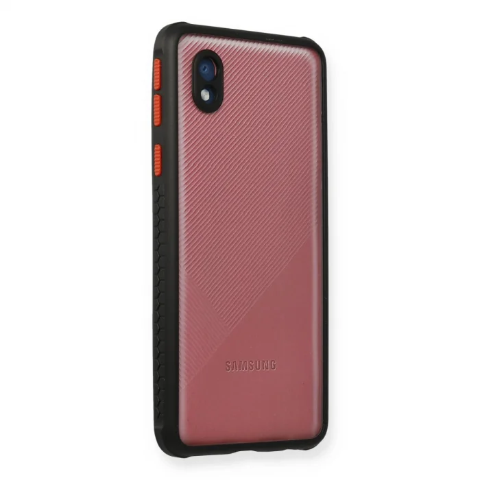 BUĞZ Samsung Galaxy A01 Core Kılıf Miami Şeffaf Silikon - Siyah
