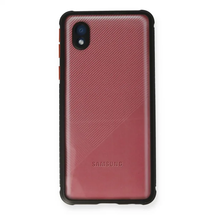 BUĞZ Samsung Galaxy A01 Core Kılıf Miami Şeffaf Silikon - Siyah