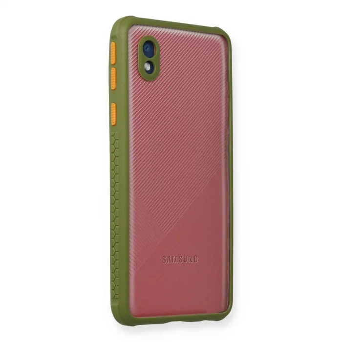 BUĞZ Samsung Galaxy A01 Core Kılıf Miami Şeffaf Silikon - Yeşil
