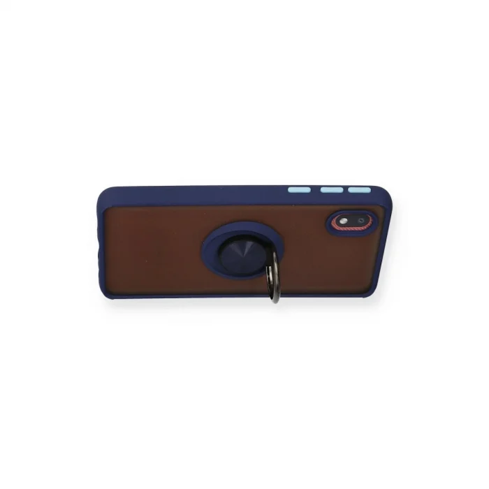 BUĞZ Samsung Galaxy A01 Core Kılıf Montreal Yüzüklü Silikon Kapak - Lacivert