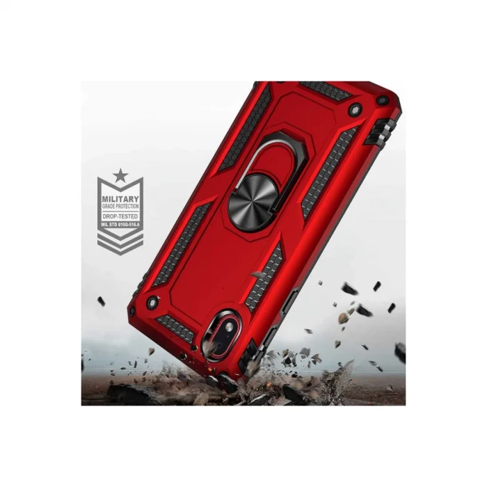 BUĞZ Samsung Galaxy A01 Core Kılıf Sofya Yüzüklü Silikon Kapak - Gümüş