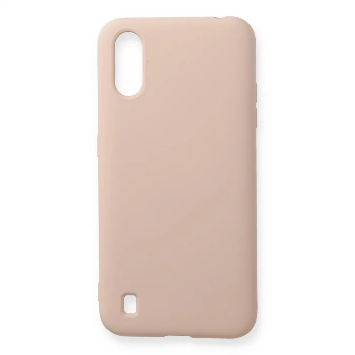 BUĞZ Samsung Galaxy A01 Kılıf Nano İçi Kadife Silikon - Pudra