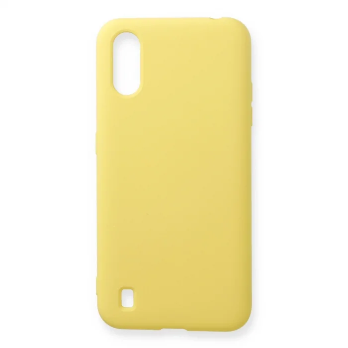 BUĞZ Samsung Galaxy A01 Kılıf Nano İçi Kadife Silikon - Sarı