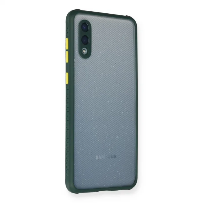 BUĞZ Samsung Galaxy A02 Kılıf Miami Şeffaf Silikon - Koyu Yeşil