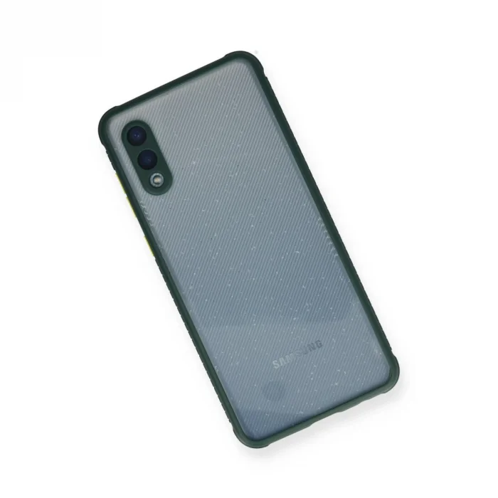 BUĞZ Samsung Galaxy A02 Kılıf Miami Şeffaf Silikon - Koyu Yeşil