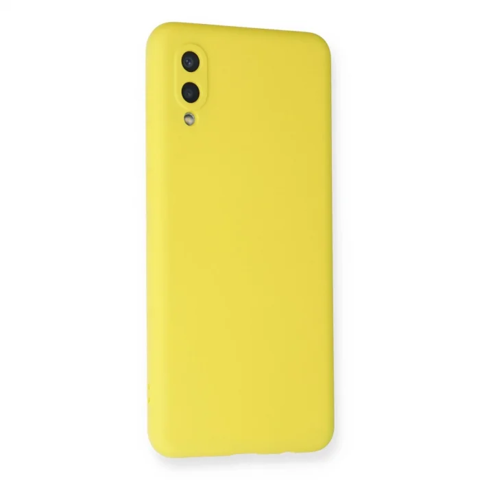 BUĞZ Samsung Galaxy A02 Kılıf Nano İçi Kadife Silikon - Sarı