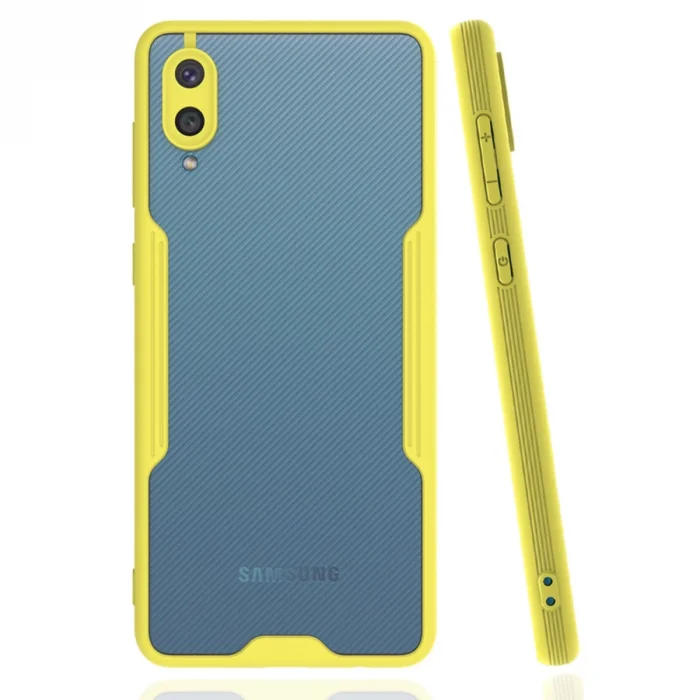 BUĞZ Samsung Galaxy A02 Kılıf Platin Silikon - Sarı