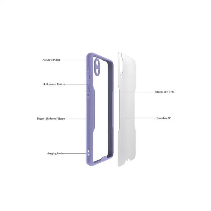 BUĞZ Samsung Galaxy A02 Kılıf Platin Silikon - Sarı