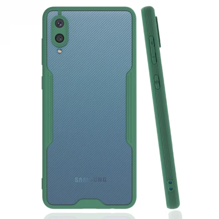 BUĞZ Samsung Galaxy A02 Kılıf Platin Silikon - Yeşil