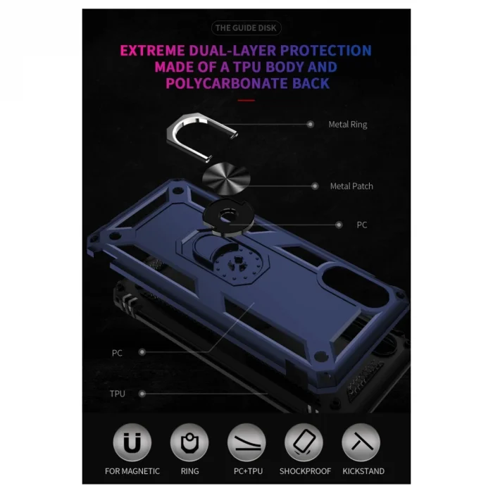 BUĞZ Samsung Galaxy A02 Kılıf Sofya Yüzüklü Silikon Kapak - Lacivert