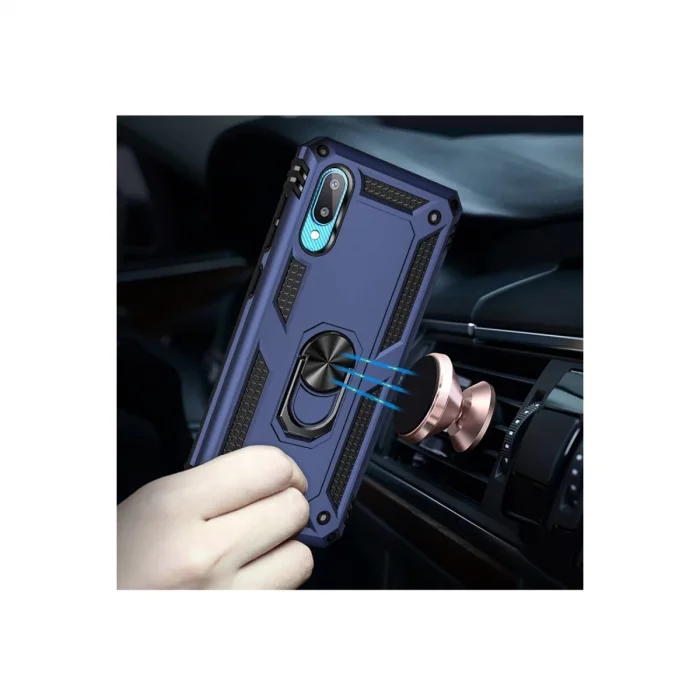 BUĞZ Samsung Galaxy A02 Kılıf Sofya Yüzüklü Silikon Kapak - Lacivert