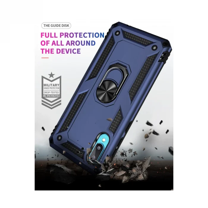 BUĞZ Samsung Galaxy A02 Kılıf Sofya Yüzüklü Silikon Kapak - Lacivert