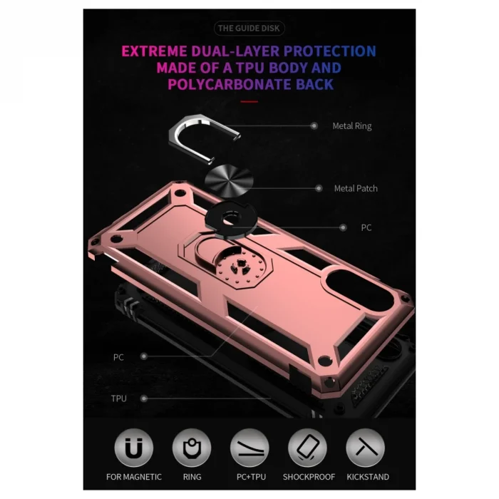 BUĞZ Samsung Galaxy A02 Kılıf Sofya Yüzüklü Silikon Kapak - Rose