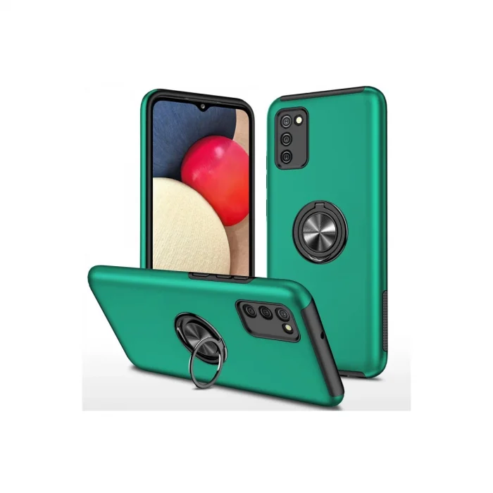 BUĞZ Samsung Galaxy A02s Kılıf Elit Yüzüklü Kapak - Yeşil