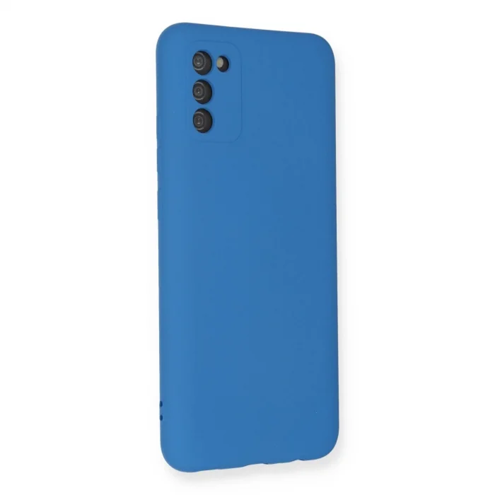 BUĞZ Samsung Galaxy A02s Kılıf Nano İçi Kadife Silikon - Mavi