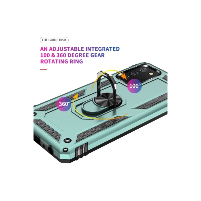 BUĞZ Samsung Galaxy A02s Kılıf Sofya Yüzüklü Silikon Kapak - Yeşil