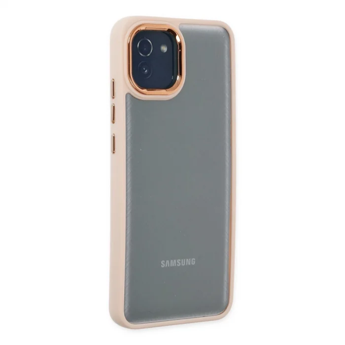 BUĞZ Samsung Galaxy A03 Kılıf Dora Kapak - Pudra