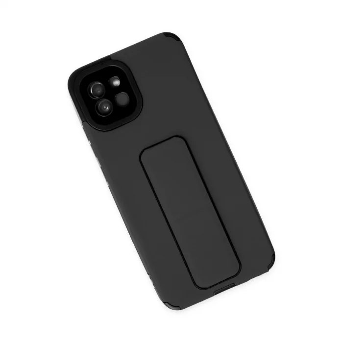 BUĞZ Samsung Galaxy A03 Kılıf Mega Standlı Silikon - Siyah