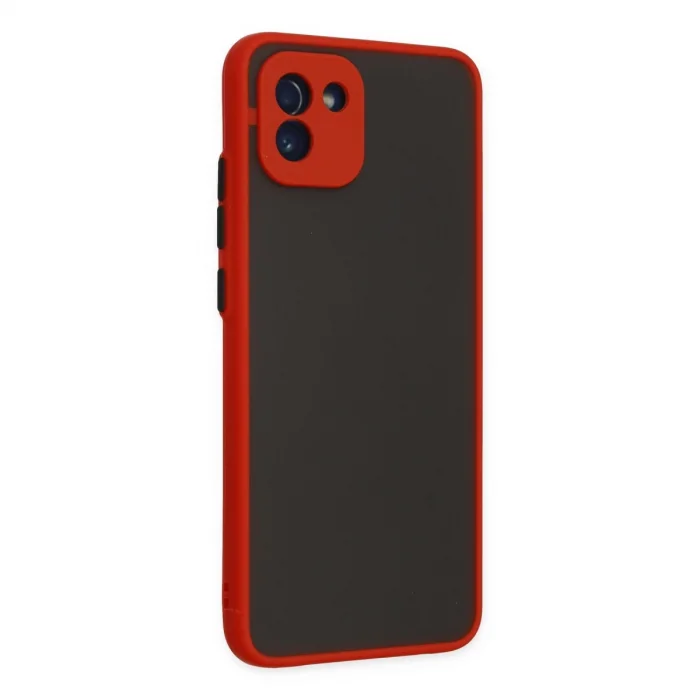 BUĞZ Samsung Galaxy A03 Kılıf Montreal Silikon Kapak - Kırmızı