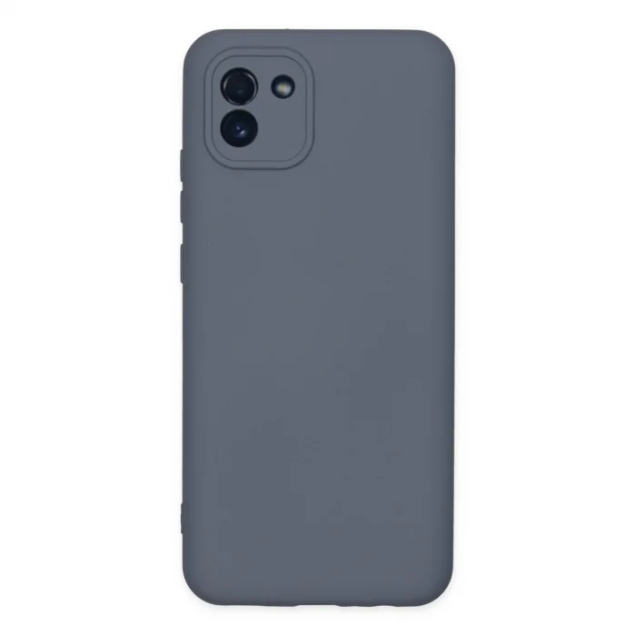 BUĞZ Samsung Galaxy A03 Kılıf Nano İçi Kadife Silikon - Gri