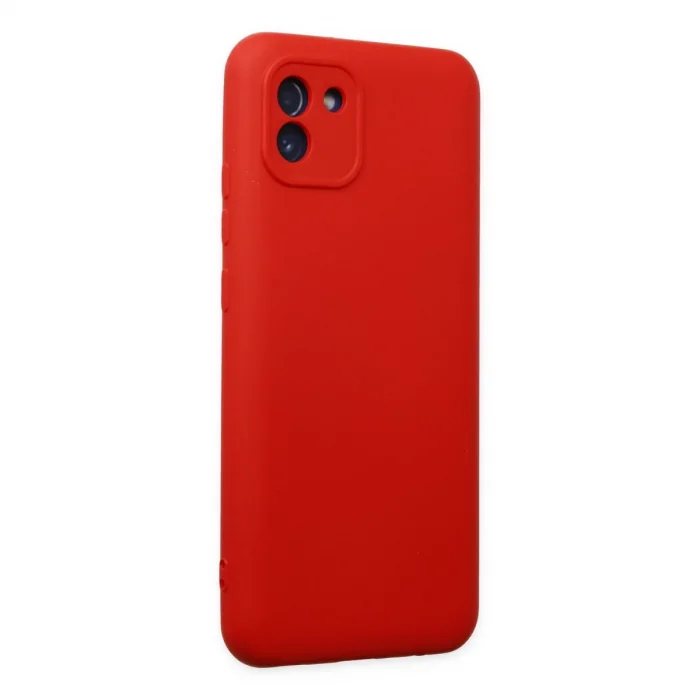 BUĞZ Samsung Galaxy A03 Kılıf Nano İçi Kadife Silikon - Kırmızı