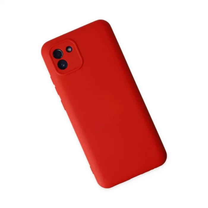 BUĞZ Samsung Galaxy A03 Kılıf Nano İçi Kadife Silikon - Kırmızı