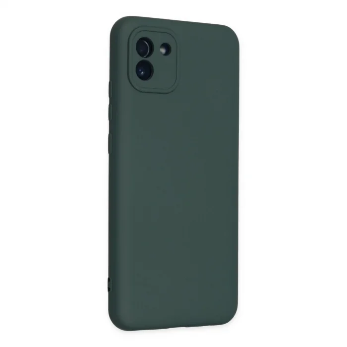 BUĞZ Samsung Galaxy A03 Kılıf Nano İçi Kadife Silikon - Koyu Yeşil
