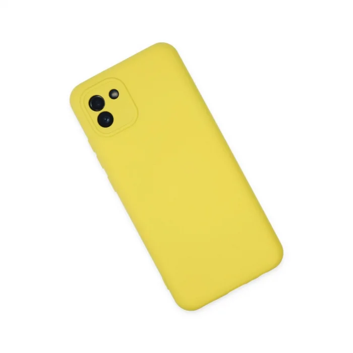 BUĞZ Samsung Galaxy A03 Kılıf Nano İçi Kadife Silikon - Sarı