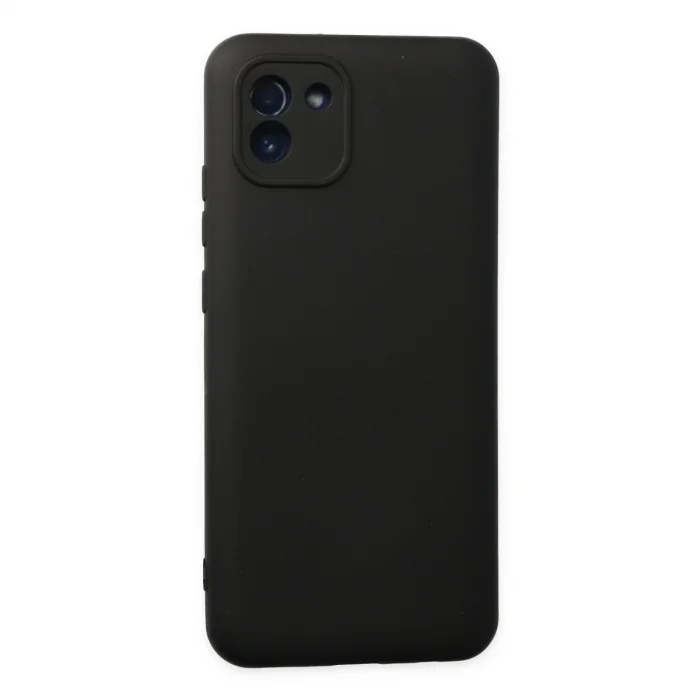 BUĞZ Samsung Galaxy A03 Kılıf Nano İçi Kadife Silikon - Siyah