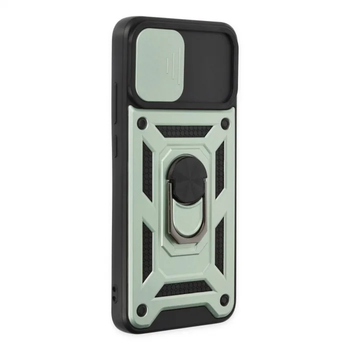 BUĞZ Samsung Galaxy A03 Kılıf Pars Lens Yüzüklü Silikon - Yeşil