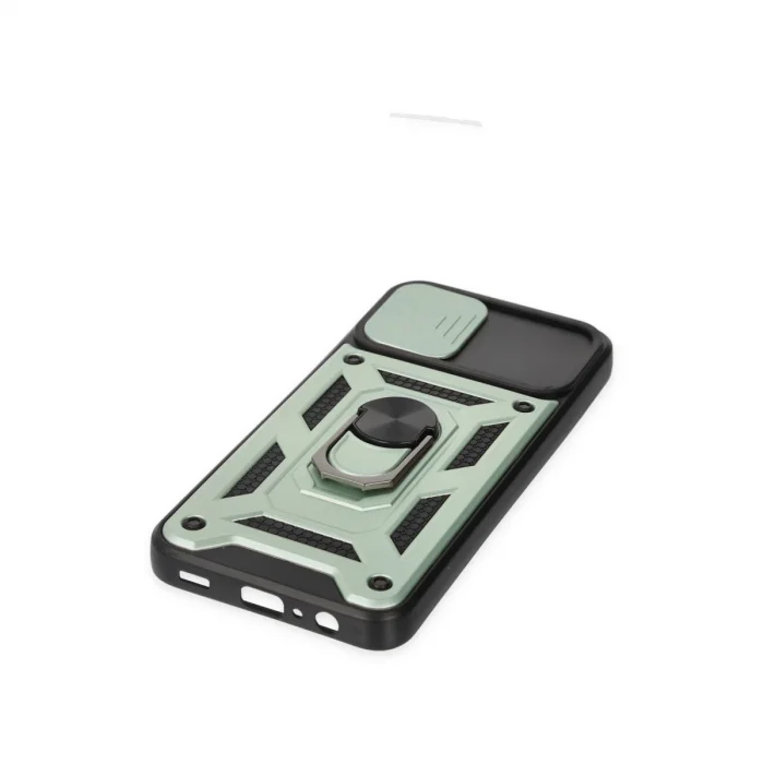 BUĞZ Samsung Galaxy A03 Kılıf Pars Lens Yüzüklü Silikon - Yeşil