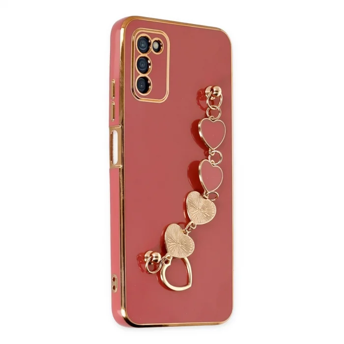 BUĞZ Samsung Galaxy A03s Kılıf Esila Silikon - Kırmızı