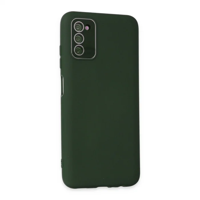BUĞZ Samsung Galaxy A03s Kılıf Lansman Glass Kapak - Koyu Yeşil