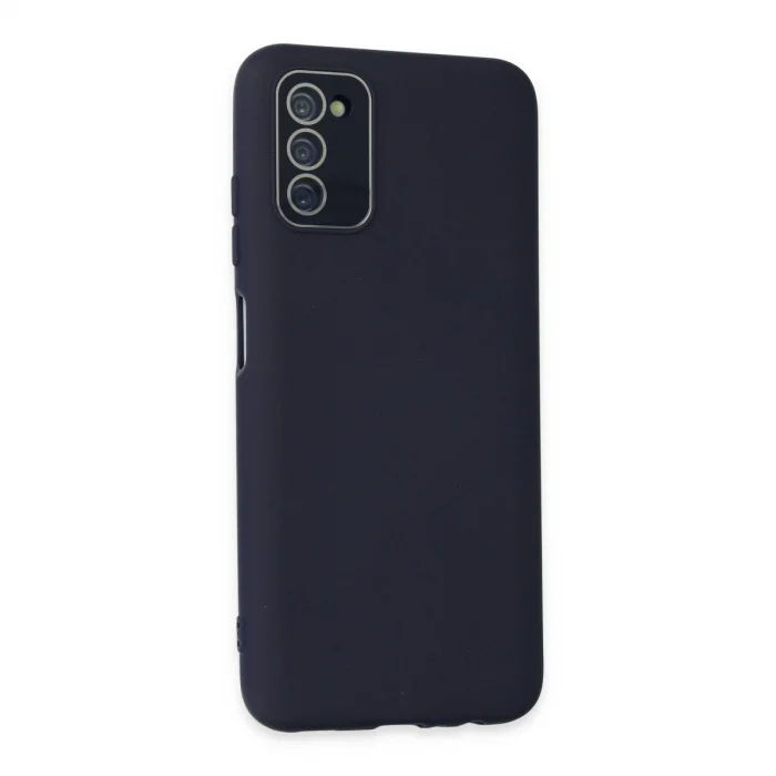 BUĞZ Samsung Galaxy A03s Kılıf Lansman Glass Kapak - Lacivert