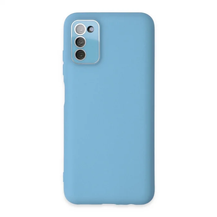 BUĞZ Samsung Galaxy A03s Kılıf Lansman Glass Kapak - Mavi