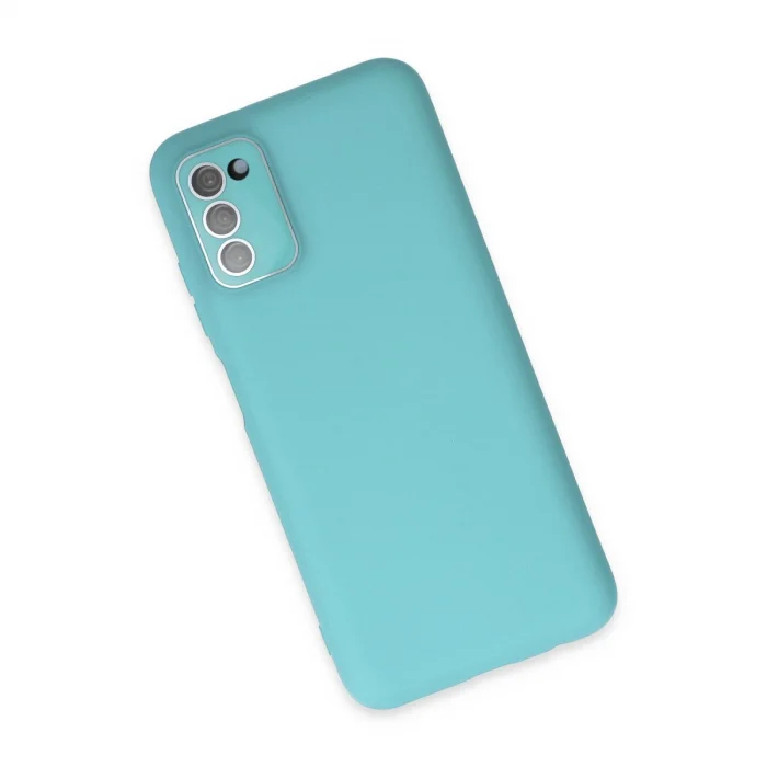 BUĞZ Samsung Galaxy A03s Kılıf Lansman Glass Kapak - Turkuaz