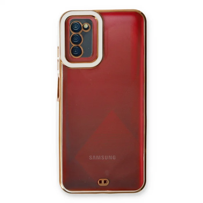 BUĞZ Samsung Galaxy A03s Kılıf Liva Lens Silikon - Beyaz