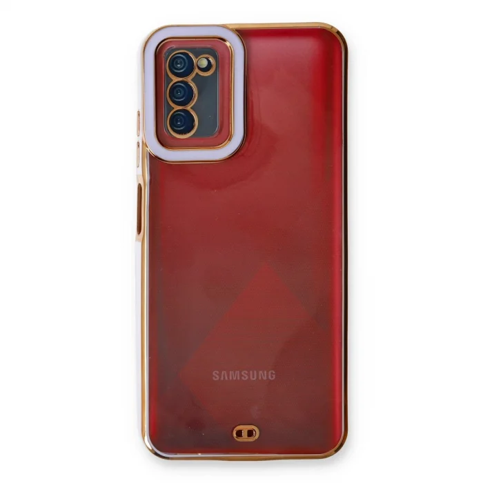 BUĞZ Samsung Galaxy A03s Kılıf Liva Lens Silikon - Lila