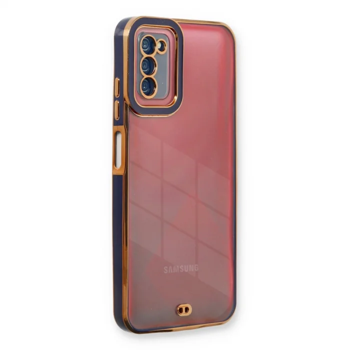 BUĞZ Samsung Galaxy A03s Kılıf Liva Lens Silikon - Mavi