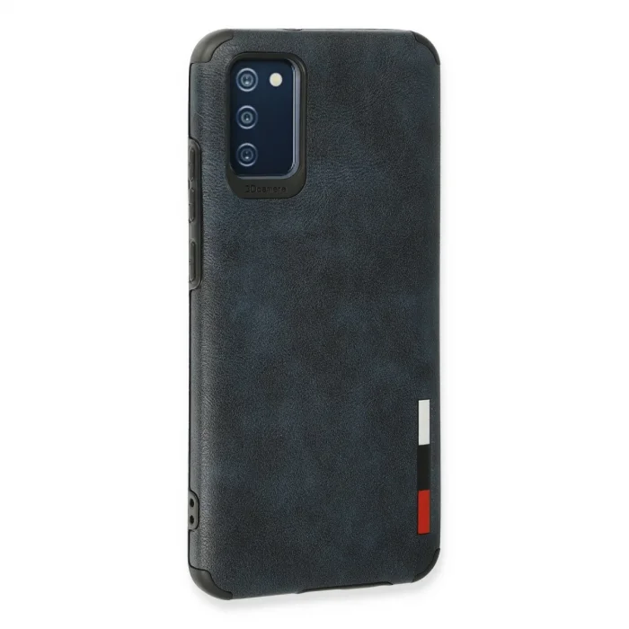 BUĞZ Samsung Galaxy A03s Kılıf Loop Deri Silikon - Lacivert