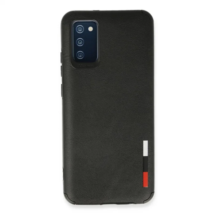 BUĞZ Samsung Galaxy A03s Kılıf Loop Deri Silikon - Siyah