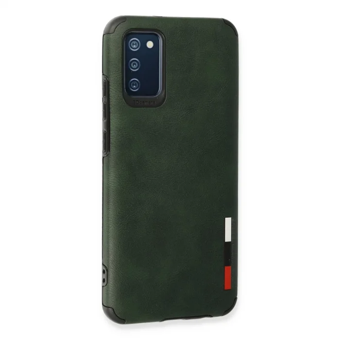 BUĞZ Samsung Galaxy A03s Kılıf Loop Deri Silikon - Yeşil