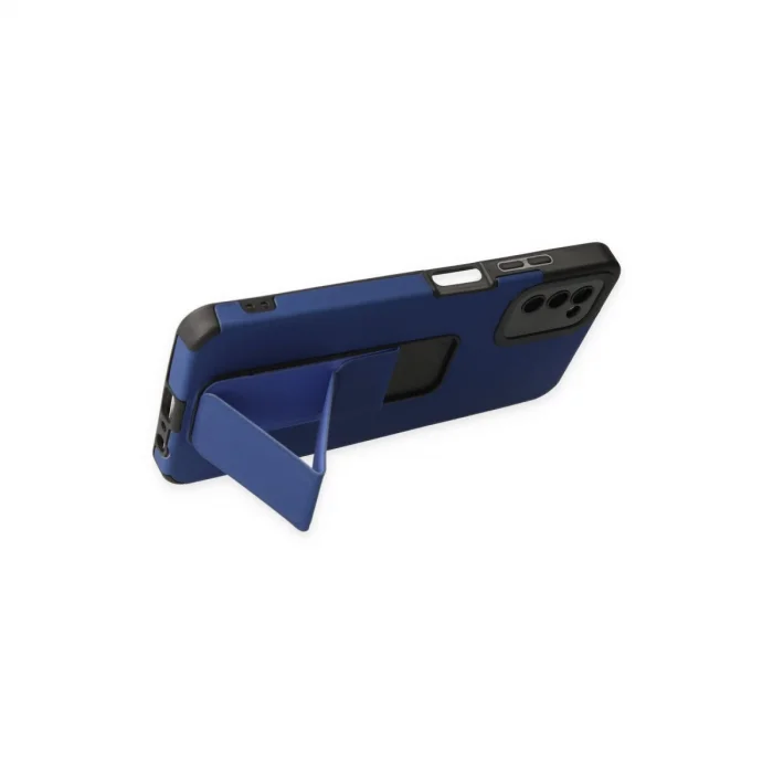 BUĞZ Samsung Galaxy A03s Kılıf Mega Standlı Silikon - Mavi