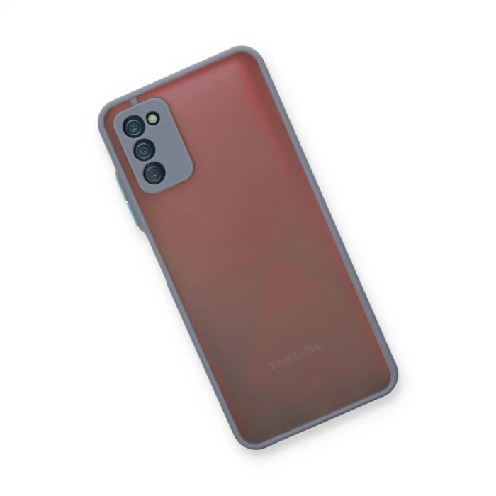 BUĞZ Samsung Galaxy A03s Kılıf Montreal Silikon Kapak - Gri