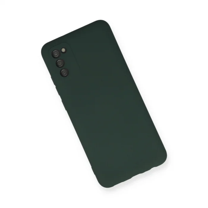 BUĞZ Samsung Galaxy A03s Kılıf Nano İçi Kadife Silikon - Koyu Yeşil
