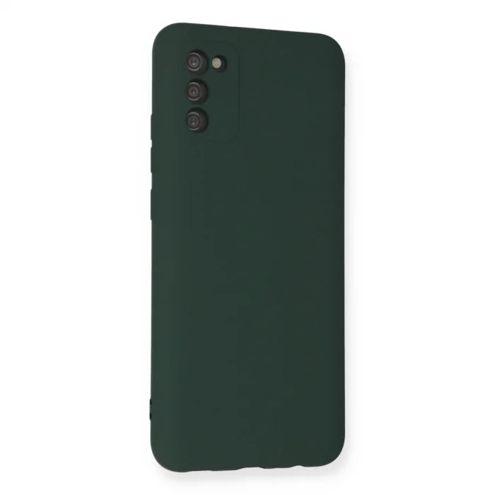 BUĞZ Samsung Galaxy A03s Kılıf Nano İçi Kadife Silikon - Koyu Yeşil